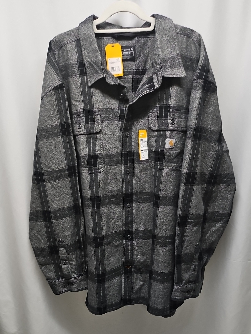 Carhartt Men’s Gray & Black Plaid Shirt Jacket
